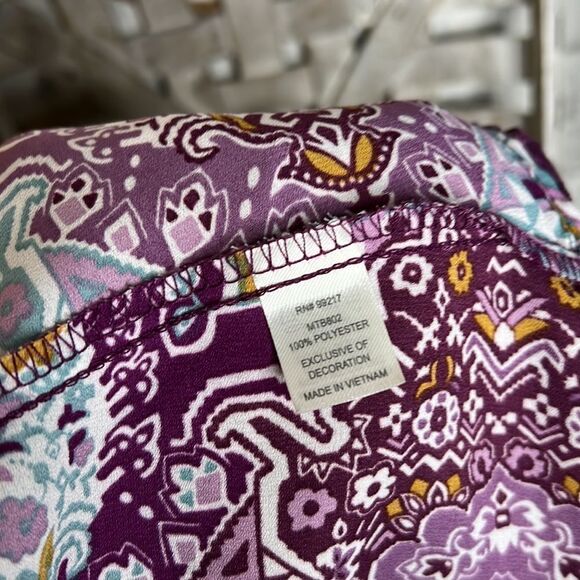 Charming Charlie Boho Hippie Purple Crochet Tassel Fringe Top Shirt Size Small - Picture 8 of 8